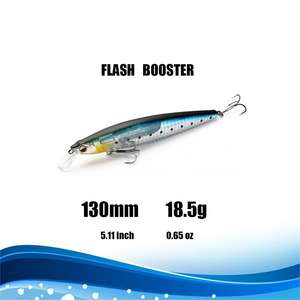 130mm 18.5g nouvelles échelles clignotant méné leurres flottant Jerkbait langue courte en plastique pêche Fure longue coulée pour bar truite - Product Image 2