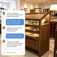 Vitrine murale pour bijoux avec éclairage LED en verre, design écologique et durable