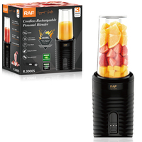 Licuadora Portátil RAF R.30005, 200W, 450ml, Inalámbrica, Recargable por USB C, Mezcladora de Bebidas, 12000 RPM, Alta Potencia, Arranque Rápido, Fácil de Limpiar, para el Hogar