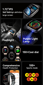 2025 Smart Watch HT31 Flashlight SOS Voice Assistant Music Playback 300mAh IP68 Waterproof Remote Control Smart Watches Smart Wa - Product Image 4