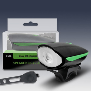 IRODNOENKY 促销自行车头灯山地自行车灯组 USB 可充电 LED 自行车前灯带喇叭 - Product Image 4