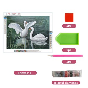 DIY diamante <span class=keywords><strong>pintura</strong></span> cuadrado completo/redondo Animal Cisne Negro lienzo artesanía arte adulto decoración del hogar bordado accesorios Kits - Product Image 1
