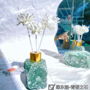 Cristal brut de luxe 25ml Quartz rose Aventurine diffuseur de roseaux bouteille vide bouteille de diffuseur d'huile essentielle d'arôme de pierres précieuses brutes - Product Image 6