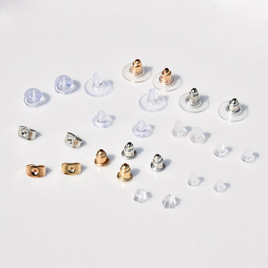 Bouchons d'oreilles en forme de balle, en résine plastique de silicone transparente, pour la fabrication de boucles d'oreilles, kit de fournitures pour la fabrication de bijoux, 100 pièces par paquet - Product Image 1
