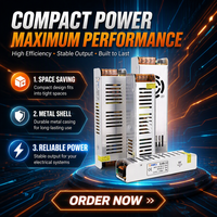 Catu Daya Switching Rak 85-240V AC Input ke DC 24V Ultra Tipis LED Output Tunggal 5A