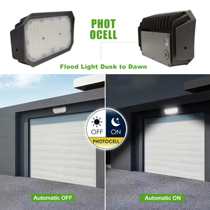 مصباح <span class=keywords><strong>CA</strong></span> US DLC مدرج 30 واط 50 واط واط LED من نوع 3CCT IP65 مصباح خارجي:-أضواء غامرة مثبتة على الحائط مع مصباح ضوئي - Product Image 3