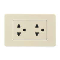 Interrupteur et prise standard américains blancs 220v, conception d'interrupteur de cuisinière, 1 gang, bouton poussoir intelligent, sans neutre, interrupteur mural avec indicateur