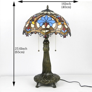 Lámpara de Escritorio LED de Estilo Europeo LongHuiJing de 16 Pulgadas con Vidrio de Colores, Pantalla Multicolor, Brazo Flexible, Alimentación CA, Ajustable y Decorativa - Product Image 2