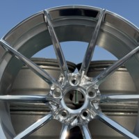 Rines de Auto Forjados XL de 21 Pulgadas con Acabado Pulido Espejo, Diseño Multirradio 21x9.0, Acabado Plateado, Nueva Construcción, Rines de Aluminio 21x10.0