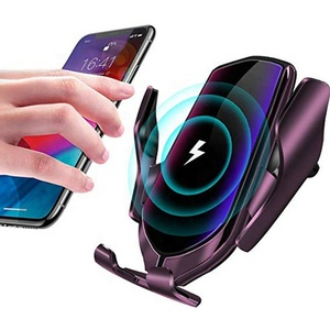 Livraison gratuite Auto Clamp Air Vent Support de téléphone de voiture 10W Charge rapide Capteur infrarouge universel <span class=keywords><strong>Chargeur</strong></span> de voiture sans fil R1 R2 OTP PD - Product Image 5