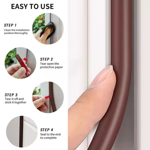 Bande d'étanchéité en caoutchouc EPDM en forme de P auto-adhésive pour usage domestique, bande d'étanchéité mousseuse pour portes et fenêtres – Offre Spéciale - Product Image 5