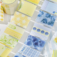 Un rouleau de ruban adhésif décoratif réutilisable, Série Soda Dopamine, Thème Fruits Frais et Fantaisistes, pour Bullet Journals