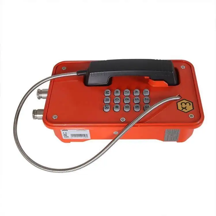Orange Color Loud Speaker Corded Heavy Industry Explosion-proof Telephone