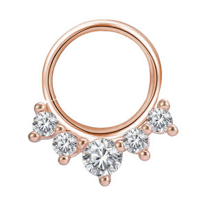 Poennis แหวนปิดจมูกรูปหัวกะโหลก, แหวนติดผนังปิดจมูกทำจากเพทายประกายเพชร9เม็ด - Product Image 2