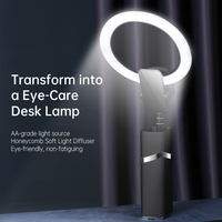 Anneau Lumineux de Diffusion en Direct Pliable et Rechargeable de 193 cm, Mini, Portable, 10 Pouces, Température de Couleur Réglable, Personnalisable
