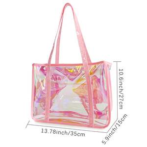 High Quality <b>Medium</b> Size PVC Shopping Tote <b>Bags</b> Waterproof Daily Food Storage with Personalized Laser Design Wholesale - Product Image 5