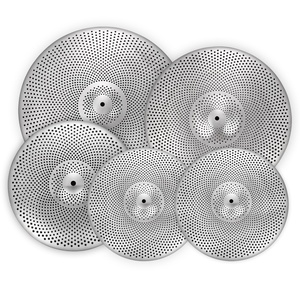 AOOLOO Juego de Platillos de Bajo Volumen: Platillo Hi-Hat Silencioso de 14 Pulgadas, Platillos Crash de 16+18 Pulgadas, Platillo Ride de 20 Pulgadas, Platillos de Aleación, Gong Profesional - Product Image 1