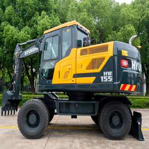 Excavadora de Ruedas Hyundai HW155 de 15 Toneladas, Motor Cummins, Sistema Hidráulico Bosch Rexroth, Componentes de Motor y Engranajes, Potencia de 125KW para el Mercado Comercial - Product Image 5