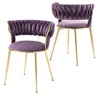 Chaise de table de cuisine moderne en velours, Design spécial violet, fauteuil de vanité à Accent touffeté pour salle à manger, salon, chambre à coucher