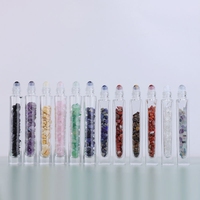 Flacon roll-on de luxe vide 10 ml, forme ronde ou carrée, pour parfum ou huile essentielle, avec pierres précieuses et boîte