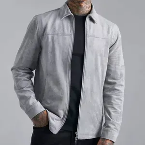 Jaqueta de camurça falsa para homens, roupa masculina de inverno, outono, logotipo personalizado, veludo, jaqueta de treinamento de tecido de luxo