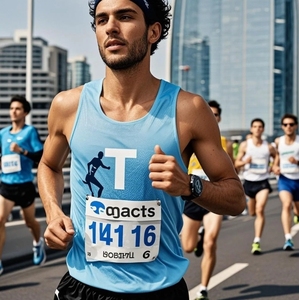 Camiseta Deportiva de Manga Corta con Cuello Redondo, 100% Algodón, Talla Grande, de Secado Rápido, para Running, Fitness y Maratón, con Logotipo Personalizado - Product Image 3