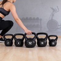 Mancuerna de Hierro Fundido Negra para Hombre con Asa Antideslizante, Uso Comercial, Entrenamiento de Fuerza y Sentadillas, 6 kg, Mezcla de Cemento PE, Desarrolla Músculo