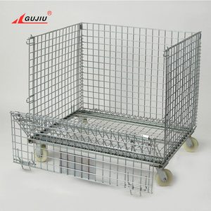 Stacking Parts Grid Pet Proform Side Open Mesh Foldable Warehouse Metal Vegetable Box Container Collapsible Storage Bin