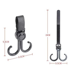 Universal Stroller Hook Metal Double Hook 9.8Cm Rotating For Bag And Car Seat Accessory - Product Image 1