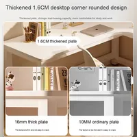 Bureau d'ordinateur d'angle en forme de L pour la maison et le bureau Bureau pliant et de jeu avec étagère intégrée pour chambre à coucher Bureau de travail pour filles