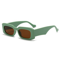 Lunettes de soleil unisexes léopard avec monture rectangulaire carrée en PC rouge et bleu clair, protection UV400 pour hommes et femmes