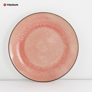 Kitchen Home Popular Glazed Design Round Shape Dinner Plates Soup <b>Bowl</b> 18 Pieces Pind Dinnerware Sets - Product Image 5