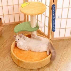 Albero per Gatti di Lusso a Tre Livelli in Sisal con Piattaforma di Salto a Petalo e Tiragraffi per il Divertimento Felino, in Cartone - Product Image 5