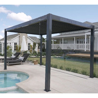 Pergola moderne en alliage d'aluminium robuste à toit motorisé résistant aux intempéries pour cour
