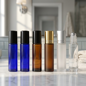 Oferta Especial: Botella de Vidrio para Perfume de 10 ml, Botella Roll-on de Alta Calidad, Botella Vacía Esmerilada Color Ámbar, Botella para Aceites Esenciales - Product Image 1
