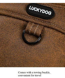 Gilet chaud d'hiver lavable pour chien, coupe-vent, imperméable, doublé polaire, design classique, manteau pour animal de compagnie avec trou pour laisse, col ajustable, petite taille - Product Image 3
