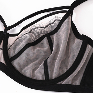 Conjunto de Lencería Sexy y Tentador con Copa Grande de Malla Transparente, Nuevo, Ajustable, con Efecto Push-Up - Product Image 6