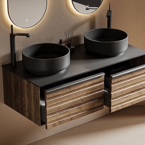 <span class=keywords><strong>Mueble</strong></span> de Baño Moderno de Pared para Hoteles, Gabinete de Medicina Lacado, Lavabo de Cerámica y Madera Contrachapada - Product Image 4