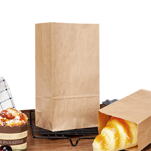 Sac en papier alimentaire Kraft recyclable personnalisé 12x7x17 épicerie, sac en papier alimentaire résistant à la graisse pour hamburger - Product Image 6