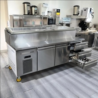 Table de Préparation Réfrigérée Commerciale, Température Unique, pour Pizzas, Salades et Sandwichs, Réfrigérateur, Équipement de Réfrigération Mécanique avec Refroidissement par Air