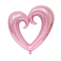 Grand ballon géant en aluminium de 40 pouces en forme de cœur creux pour décorations de mariage, anniversaire, Saint-Valentin, Thanksgiving, enterrement de vie de jeune fille