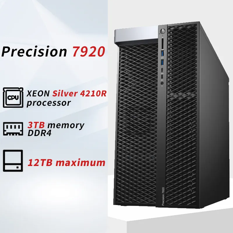 تخفيضات رائعة Precision T7920 على سطح المكتب لوحدة معالجة الرسومات في البرج GPU للتعلم العميق الافتراضية مضيف رسومات تصميم محطة عمل الكمبيوتر