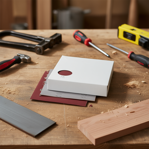 Feuilles de papier abrasif recouvertes de résine Fervi P120, 50 pièces, abrasifs pour la finition du bois et du métal - Product Image 3