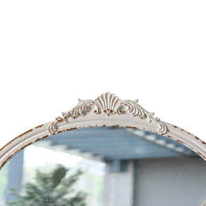 Casa fatta a mano bianco ovale specchio Espejos ornamenti stile francese lusso intagliato cornice in legno rustico specchio <span class=keywords><strong>da</strong></span> <span class=keywords><strong>parete</strong></span> - Product Image 2