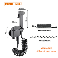 Pulvérisateur de bidet mural en acier inoxydable, pistolet de pulvérisation pour toilettes, accessoire de salle de bain pour appartement, installation facile