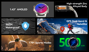 Chất lượng tốt nhất AMOLED Full-Touch hiển thị thông minh đồng hồ GPS 2024 dm56 nhiều cảm biến 170 + Thể Thao chế độ hoạt động Tracker Smartwatch - Product Image 4