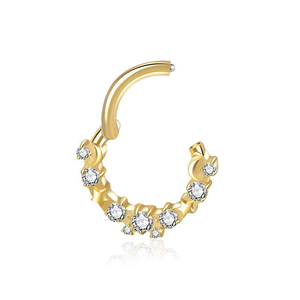 Pendientes de Aro de Titanio G23 con Circonita para Mujer, Joyería Corporal para Nariz, Septum, Cartílago y Labio - Product Image 2
