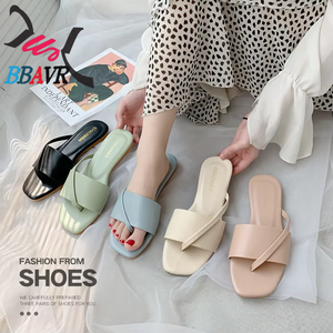 New Summer Fashion Korean Women's Herringbone Sandals Flat <b>Soft</b> Bottom Beach <b>Shoes</b> with Cushioning Trendy Wear - Product Image 1