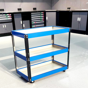 Modern Three Layer Steel Cabinet Industrial Grade 300kg Load Capacity Keyed <b>Lock</b> Movable Storage Cart Outdoor Workshop 3-Year - Product Image 1