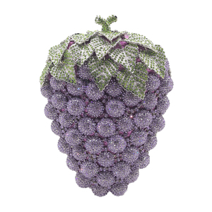 Bolso de Noche con Forma de Uva y Pedrería para Mujer, Cartera de Mano Brillante con Cristales para Fiestas y Halloween - Product Image 1